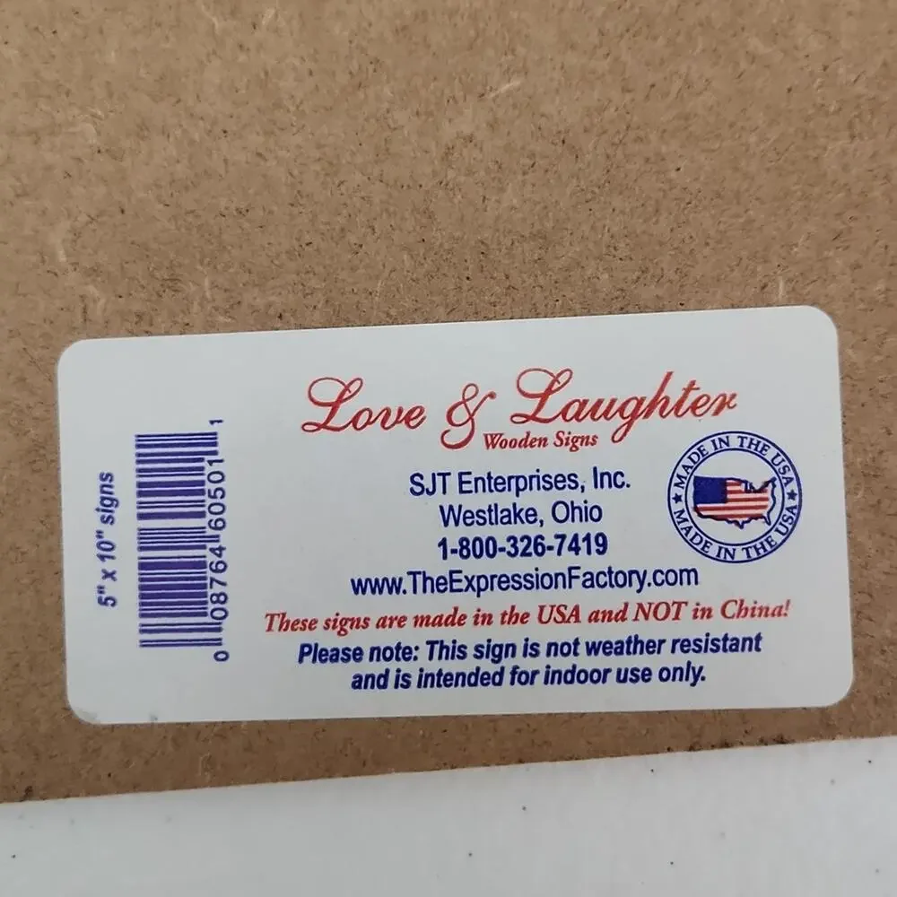Love & Laughter Doxie 10x5 Wooden Wall Hanger Plaque Made In USA Dog  Decorative